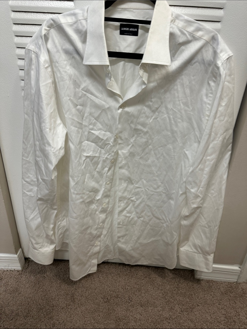 Giorgio Armani Classic White Button-Down Dress Shirt